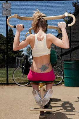 12P Fit Staci Silverstone teasing with her petite body while having fun outdoors