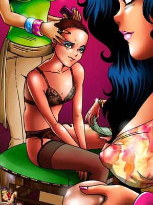12P Busty anime shemale sluts have a rough public threesome with a redhead stud