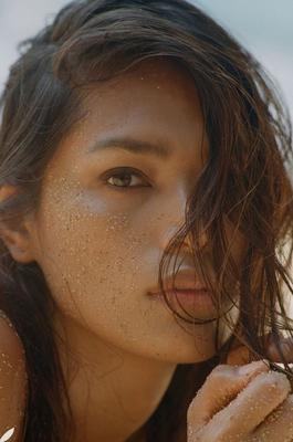 12P Centerfold model Geena Rocero changes her underwear while posing for Playboy
