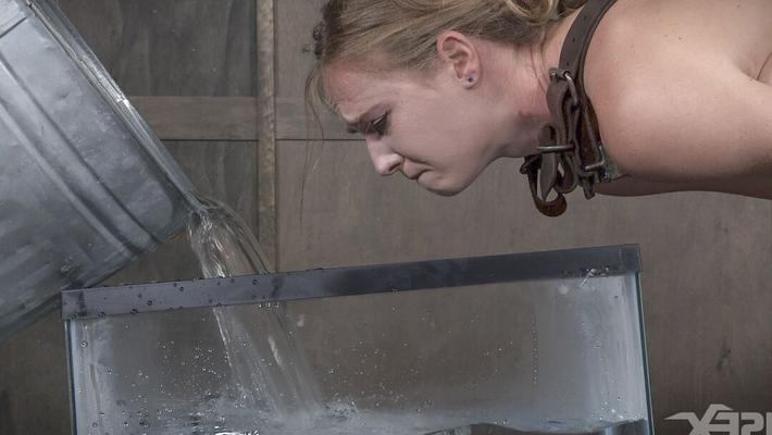 15P Restrained female Ashley Lane endures having her face submerged in water