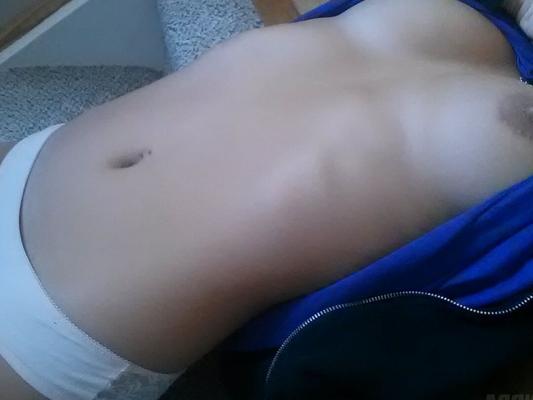 16P Self shot of tattooed hot teen brunette Kendra Rain posing in sexy lingerie