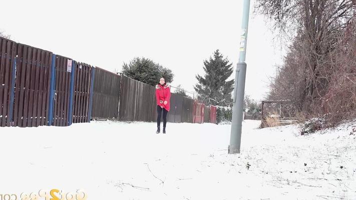 15P Cynthia Vellons melts snow as she pees outside