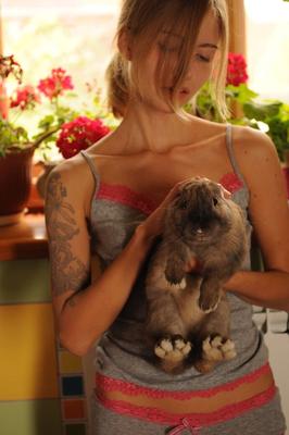 20P Skinny blonde teen picks pears while displaying her flat chest