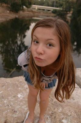 15P Emily 18 Teen Emily pulling her skirt up