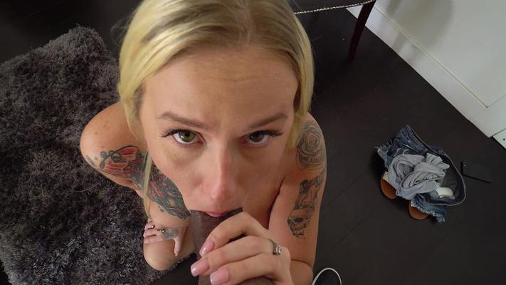15P Tattooed blonde Layla Love engages in a POV fuck for a wad of cash
