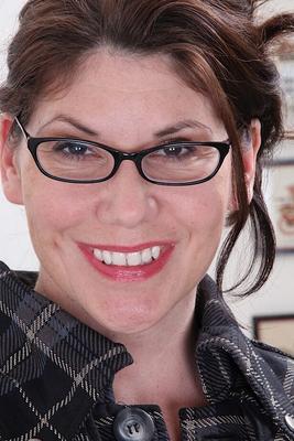 16P Nerdy mature dame Arden Delaney removing glasses and clothes to pose nude