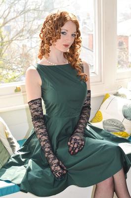 17P Stylish British lady and curly-haired girlfriend in stockings flash pussies