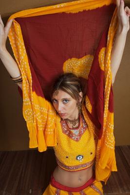 15P Indian amateur works free of traditional clothing for a nude shoot