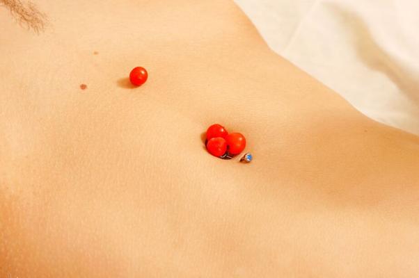 16P Young solo girl with flaming red hair Alyssa F poses nude atop her bed
