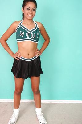 16P Sporty Latina teen Ruby Rayes combines cheerleading and strip