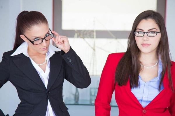12P Two business women lose their starch to suck black cock in CFNM 4some