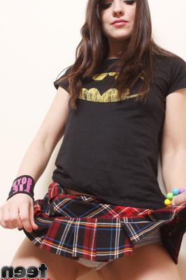 15P Teen first timer Kelly is pure tease during upskirt action in OTK socks