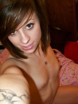 16P Slippy girl with tiny tits Riley Jensen undressing and picturing herself