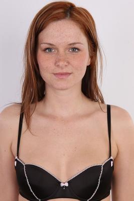 20P Freckled redhead Adela takes off all her clothes for the very first time