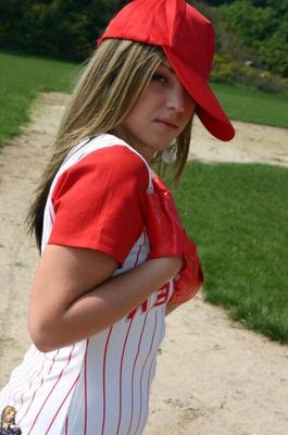 12P Teen amateur exposes her butt cheeks on a diamond in her baseball uniform