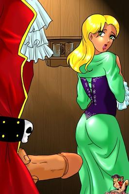 12P Animated blonde tranny fucks a bad pirate after getting captured on a ship