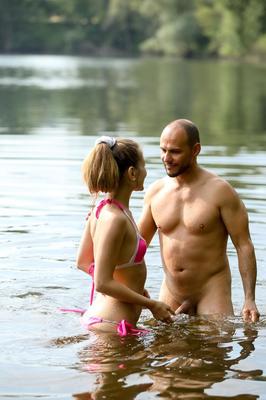 21P Slim teen with small tits Mary Rock gets her twat stuffed in nature