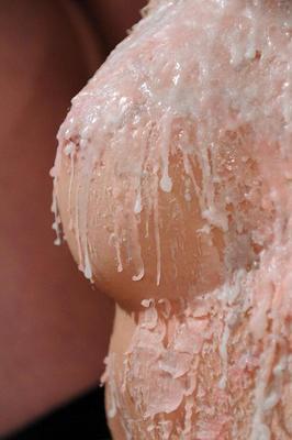 15P Redhead alt girl screams as hot wax is poured over her exposed breasts