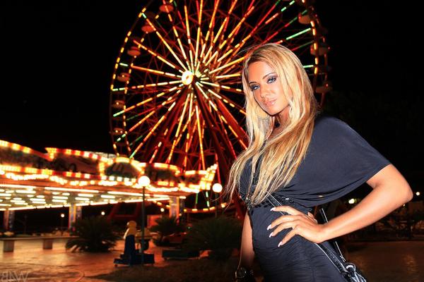 21P Teen with big tits Ashley Bulgari flashes her bosom & panties in public places