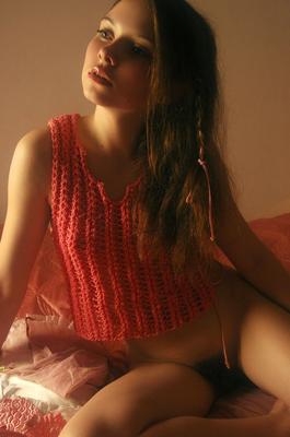 21P Shy teen babe Anna S displays her long pubic hair and small tits