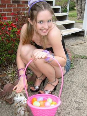 12P Cock tease girl next door Shelby flashes her perky boobs while hunting for