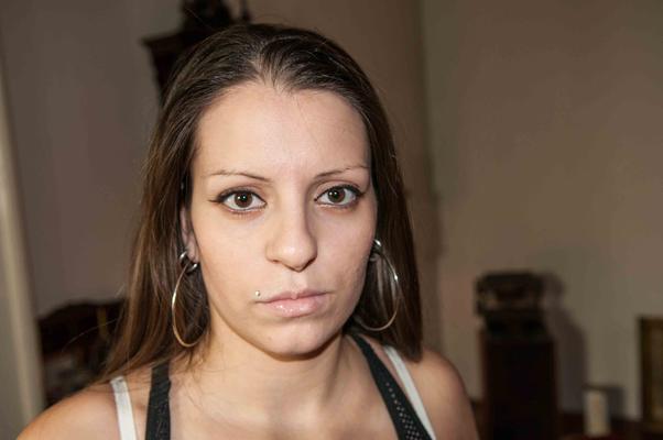 16P Brunette hottie Larisa Gold and Cora Kitty give a great deepthroat blowjob