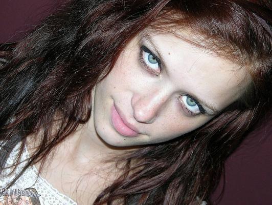 16P Redhead student Jenna J gets totally naked in front of a chalkboard