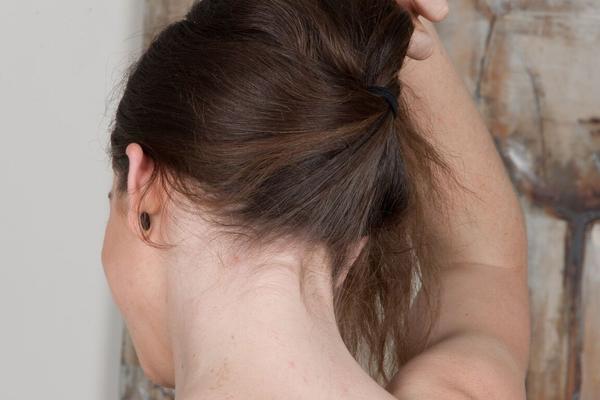 16P Caucasian teen Mahonia proudly shows her furry underarms and bush in the nude