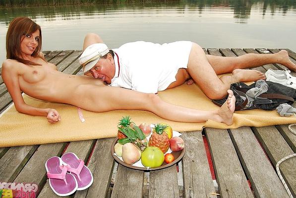 16P Pretty teen babe Betty Stylle gets shagged by an oldman outdoor