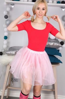 20P Adorable teen Maya removes dancewear to get completely naked