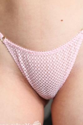 17P Slender redhead Lulu Reynolds models naked & touches her lovely pussy lips