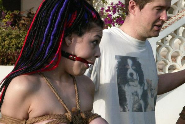 21P Kinky bondage lovers Jenni Lee and Mallory Knots fight with their hands tied