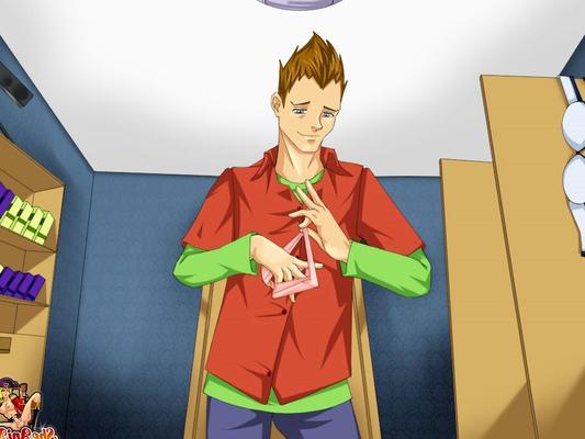 12P アニメ女装男がセクシーな少年とニューハーフのガールフレンドに犯される