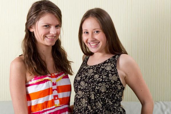 13P Lesbian lovers Flora & Elena May show off their hairy pussies at the same time