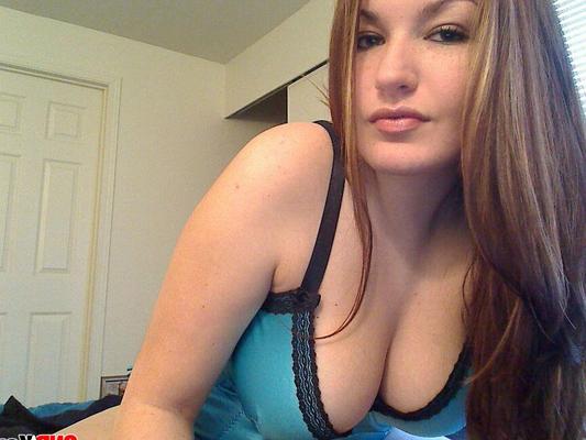 12P Kaylas huge tits look amazing in her babyblue corset
