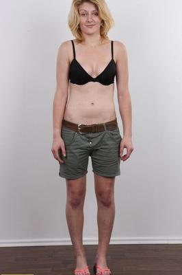 12P Fair skinned amateur Jana bares her natural tits before taking a seat