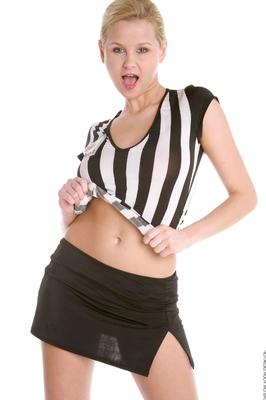 15P Leggy blonde Lucianna plays with a ball while getting naked in pointy heels