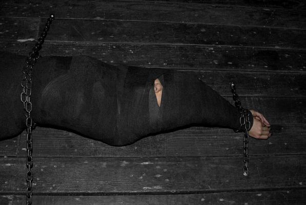21P Submissive bondage slut Satine Phoenix getting tortured in a dark place