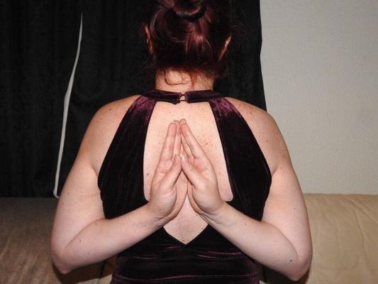 16P Natural redhead is placed in a straight jacket with her glasses on