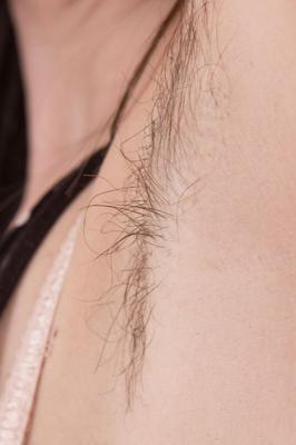 18P Slutty amateur model Aga shows off her hairy holes and licks unshaved armpits