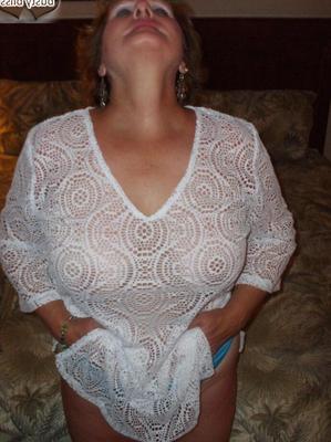 20P Older amateur Busty Bliss partakes in POV sex with a younger man