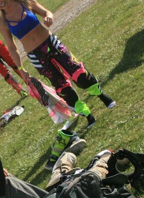 15P Blonde sports babe Madden shows hot ass while suiting up for four-wheeling