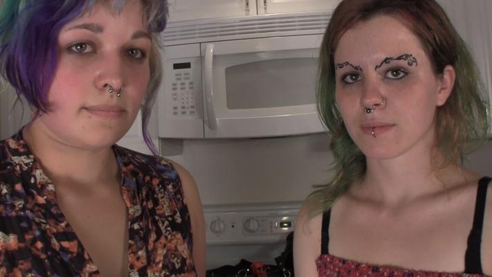 15P Two sluts playing and drinking their piss