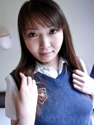 15P Haruka Ohsawa Asian in uniform shows her big nude bazoom bas