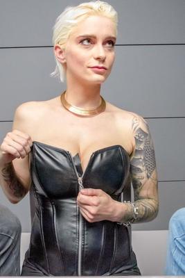 21P Short haired blonde MILF with big boobs Mila Milan gets rammed in a 3some