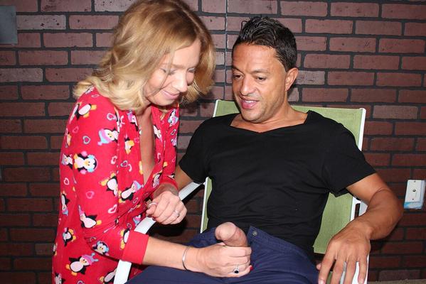 12P Blonde wife Harley Summers takes off her pajamas while jerking off her husband
