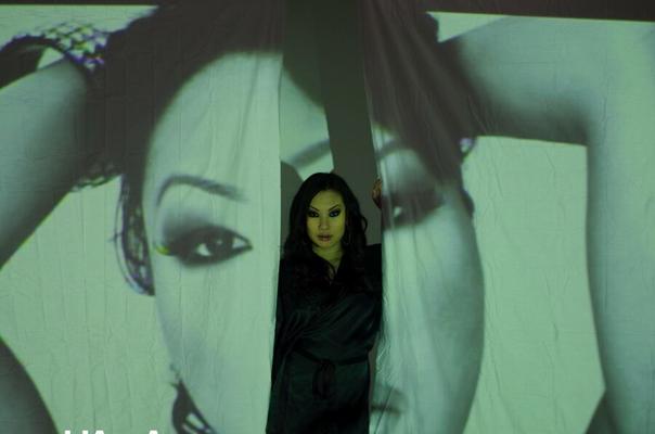 16P Hot Asian model Asa Akira touts her firm breasts during solo action