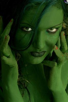 15P Female swamp creature emerges from the dark with no clothes on her naked body