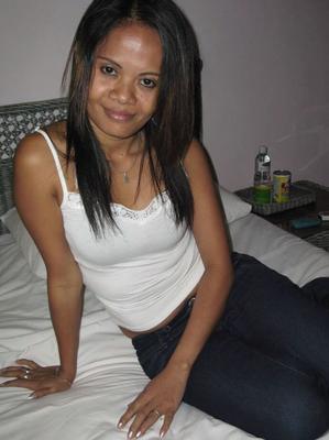 14P Tiny Filipina girl uncovers her tiny tits as she she strips to black underwear
