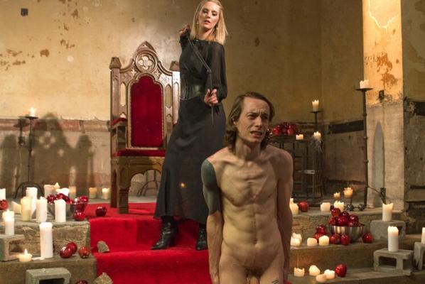 14P Skinny male slave undergoes a prostate examination after being pegged